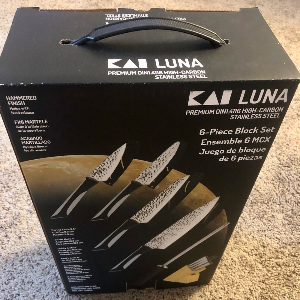 NWT Kai PRO Luna 6-Piece Block Set, Kitchen Knife and Knife Block Set
